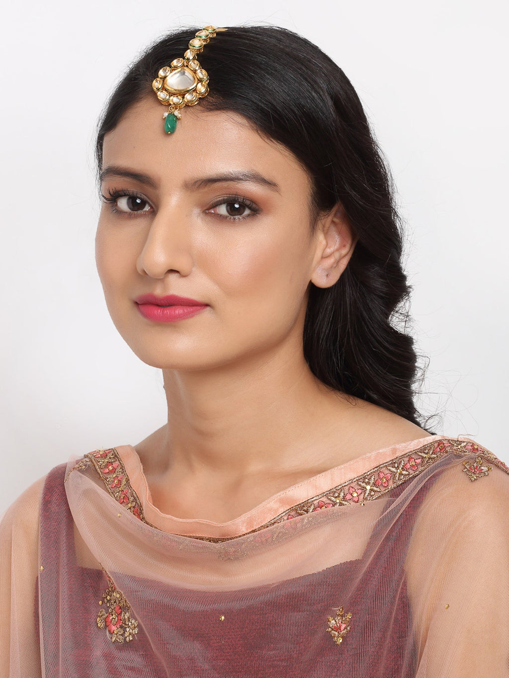 Kundan Maang Tikka - Ruby Raang - Distacart