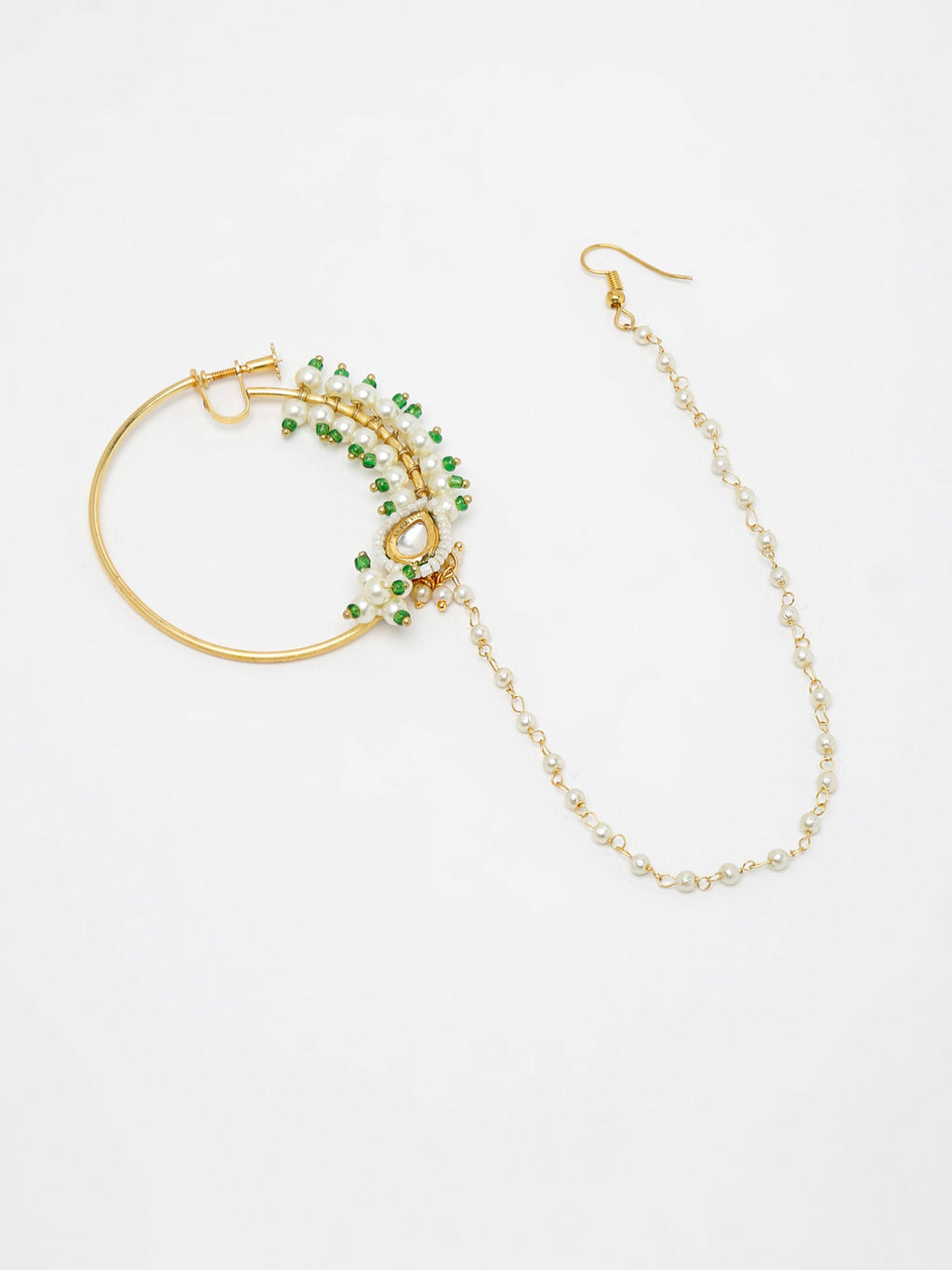 Maharani Kundan Nose Ring - Ruby Raang - Distacart