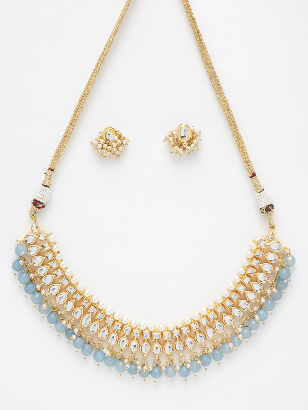 Stone Kundan Choker With Studs - Ruby Raang - Distacart