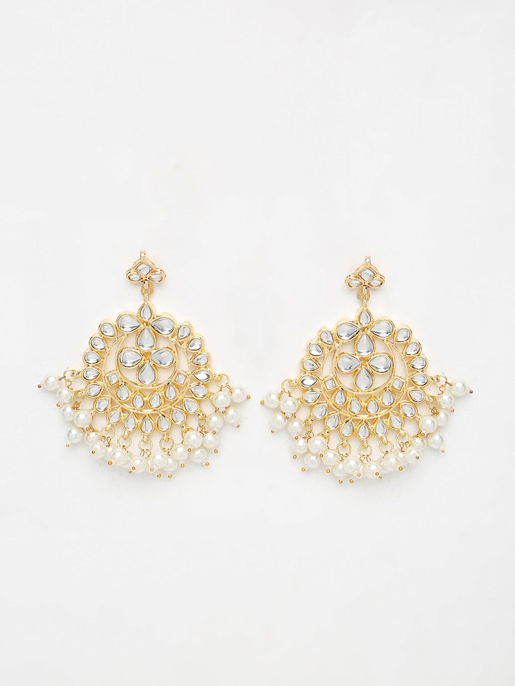 Kundan & Pearl Earrings - Ruby Raang - Distacart