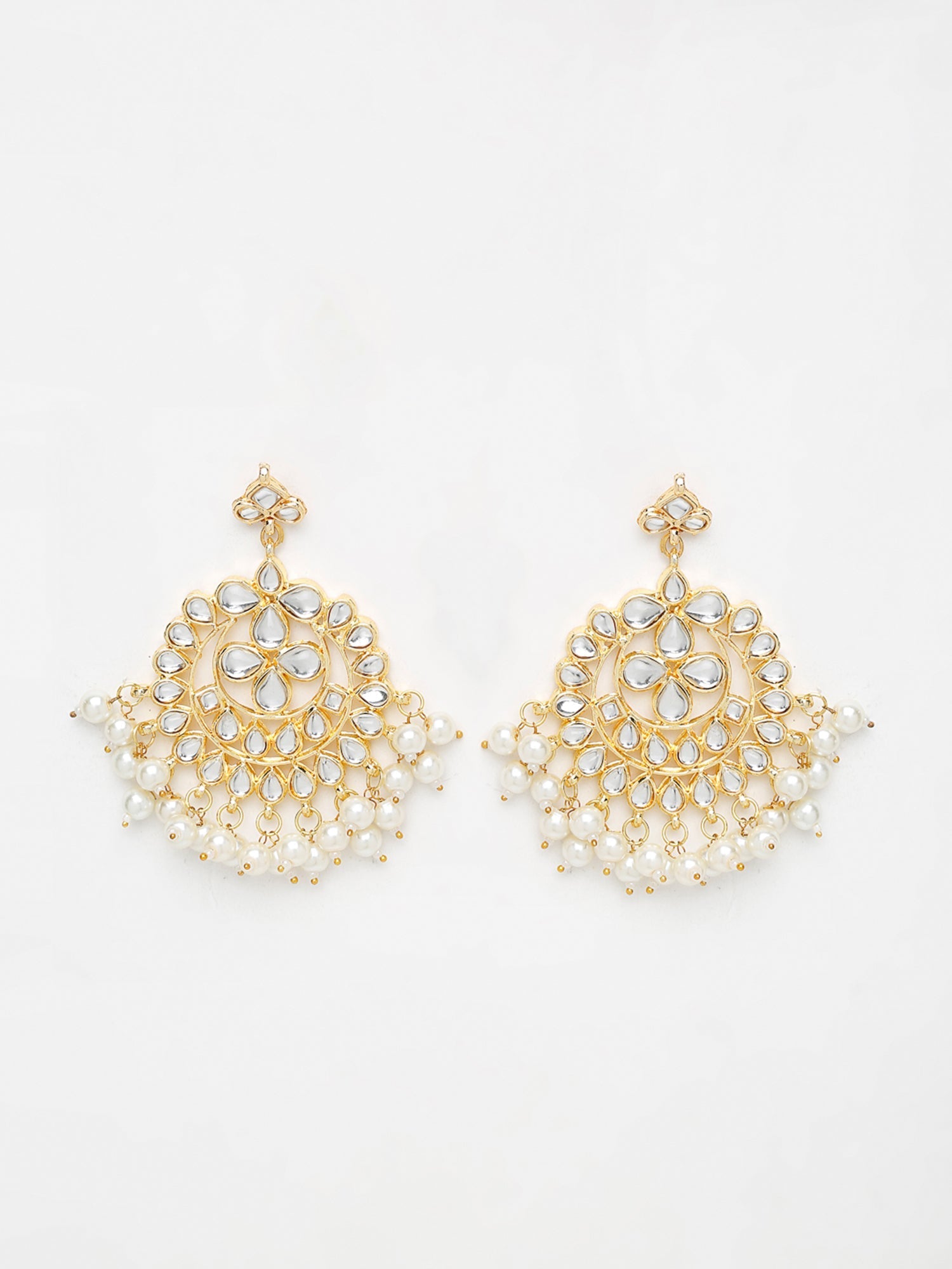 Kundan & Pearl Earrings - Ruby Raang - Distacart