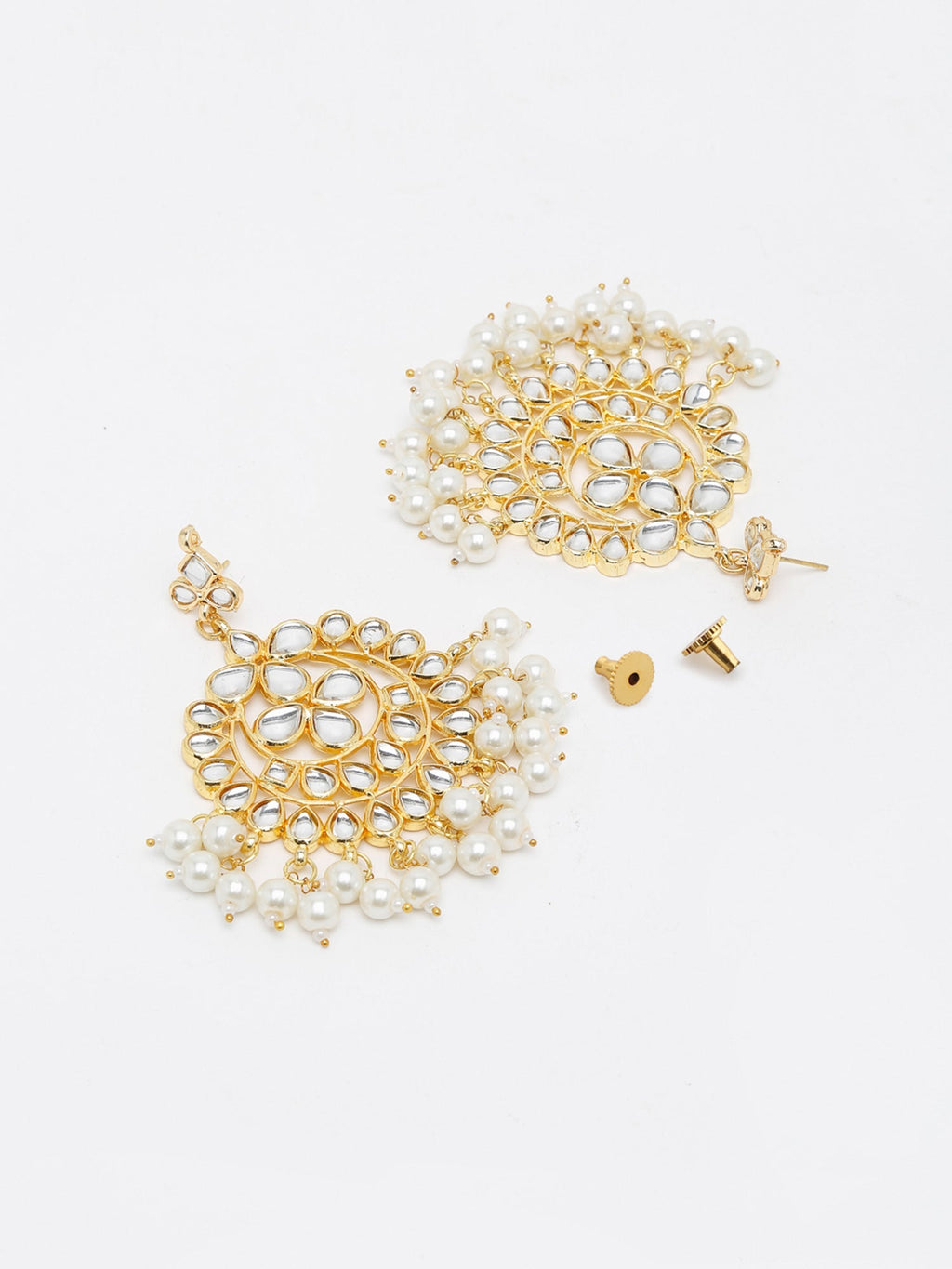 Kundan & Pearl Earrings - Ruby Raang - Distacart