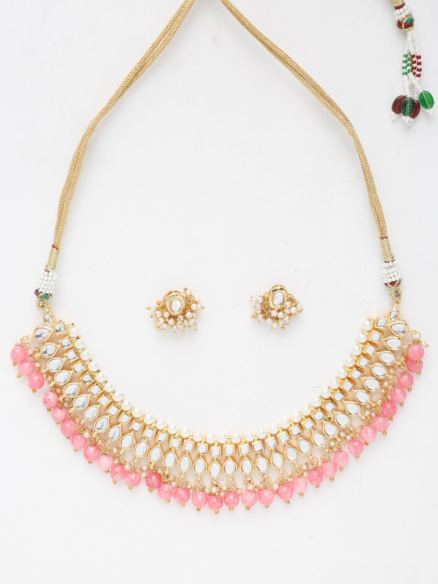 Stone Kundan Choker With Studs - Ruby Raang - Distacart