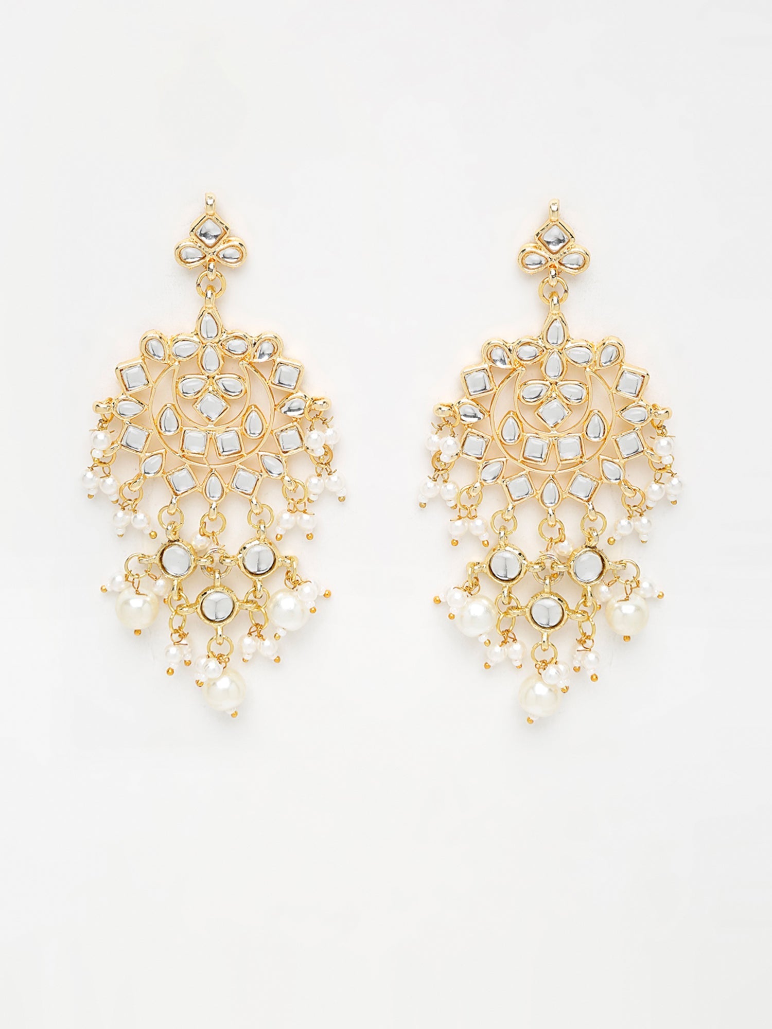 Kundan & Pearl Earrings - Ruby Raang - Distacart