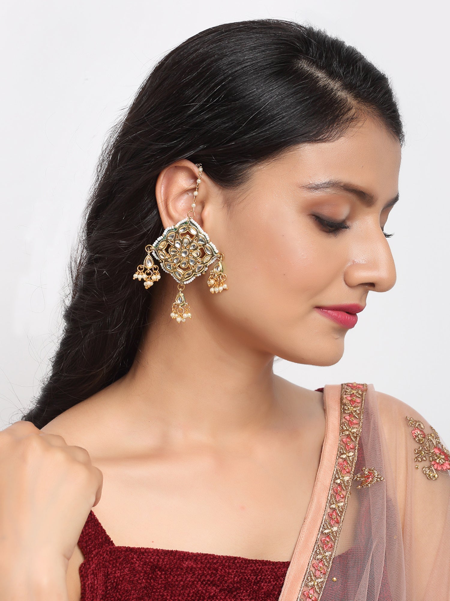 Kundan Studs - Ruby Raang - Distacart