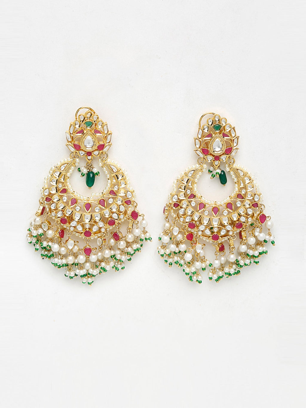 Kundan Multi Stone Earrings - Ruby Raang - Distacart