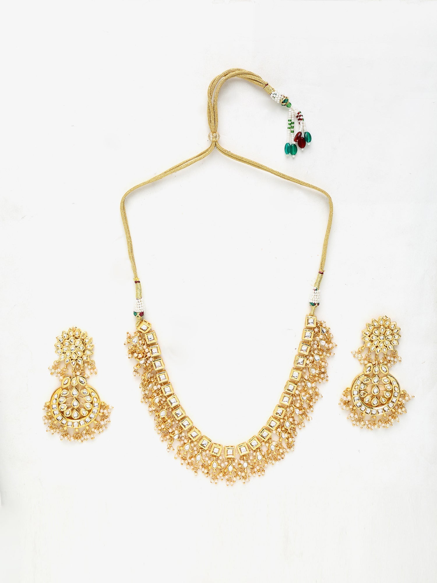 Stone Kundan Choker With Studs - Ruby Raang - Distacart