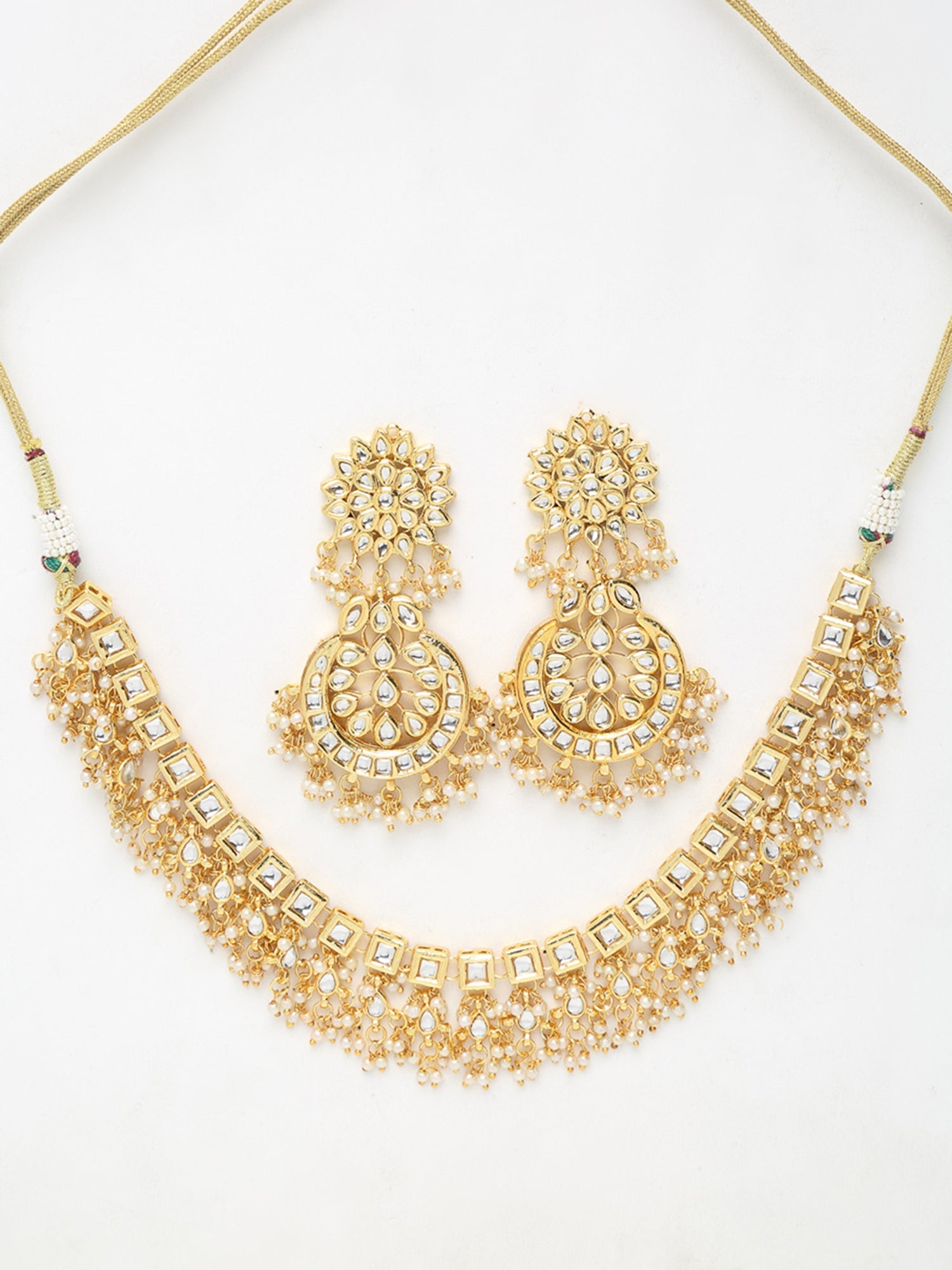 Stone Kundan Choker With Studs - Ruby Raang - Distacart