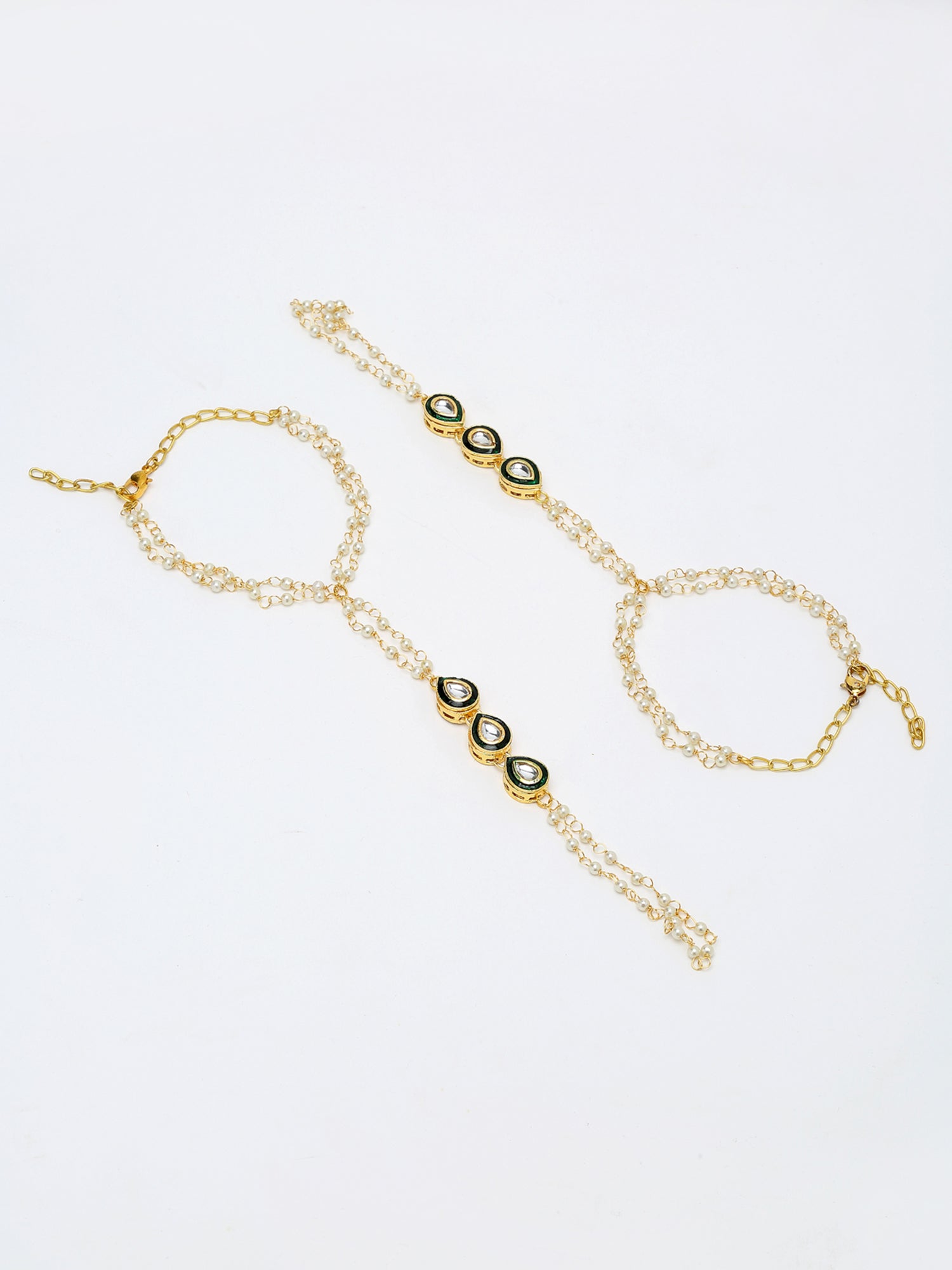 Kundan Hand Harness Set Of 2 - Ruby Raang - Distacart
