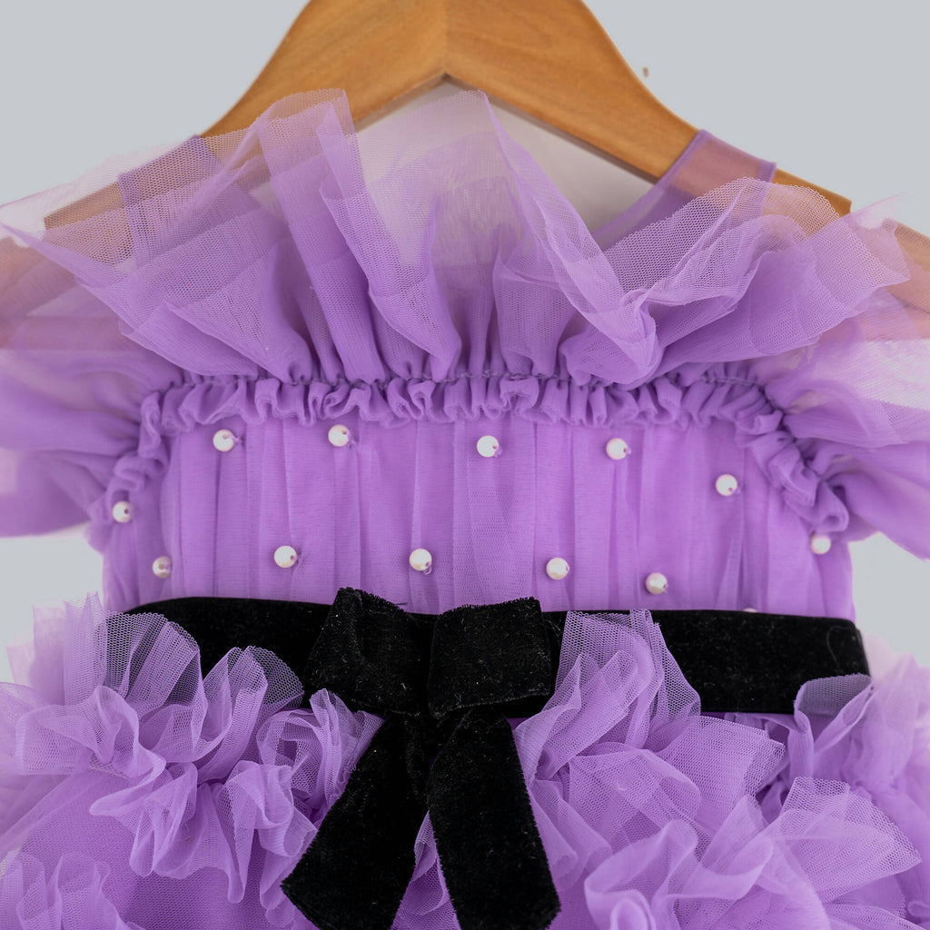 Pink Cow Fashions Purple Frilled Dress