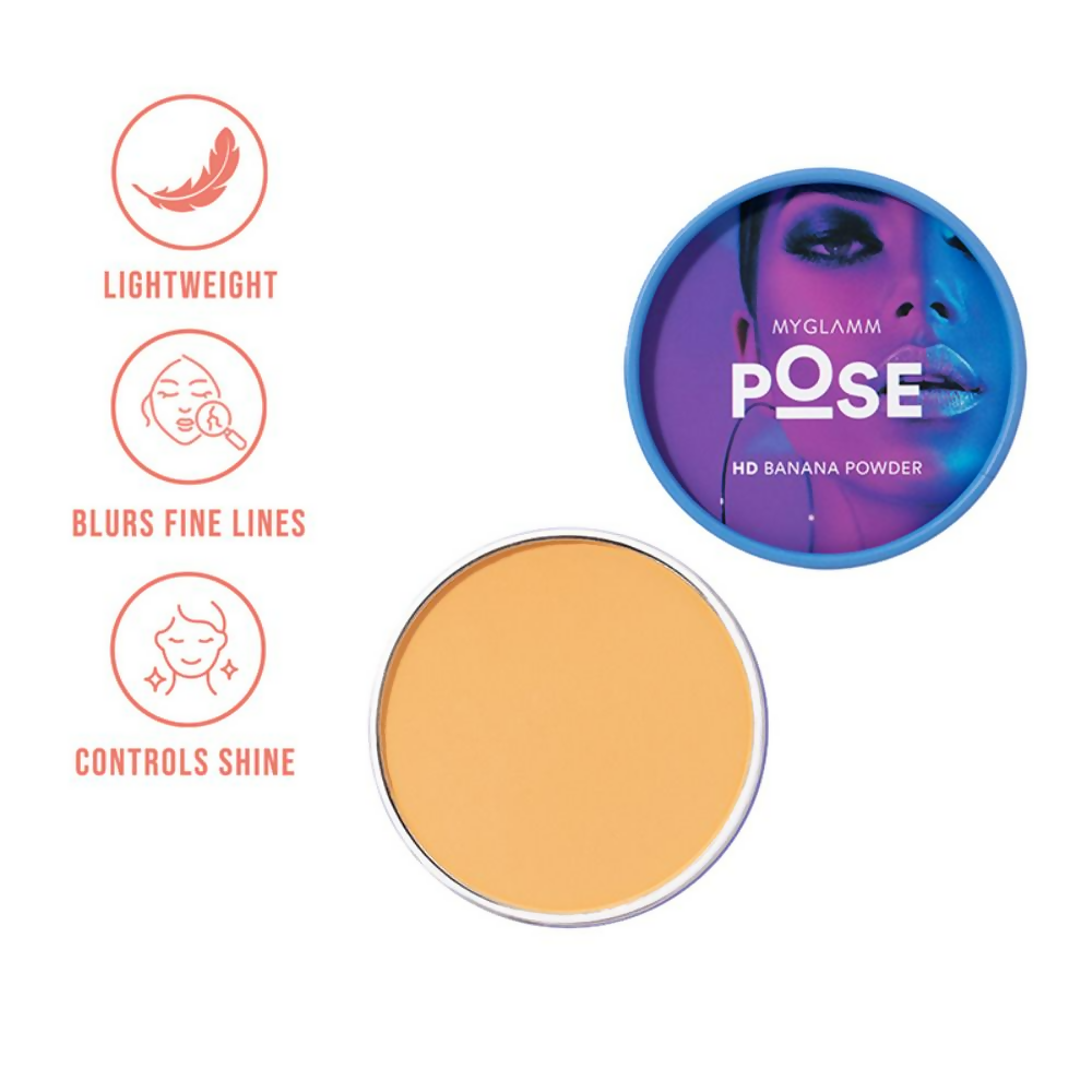 Myglamm Pose Hd Banana Powder - Long-Lasting, Lightweight & Matte Finish - Yellow