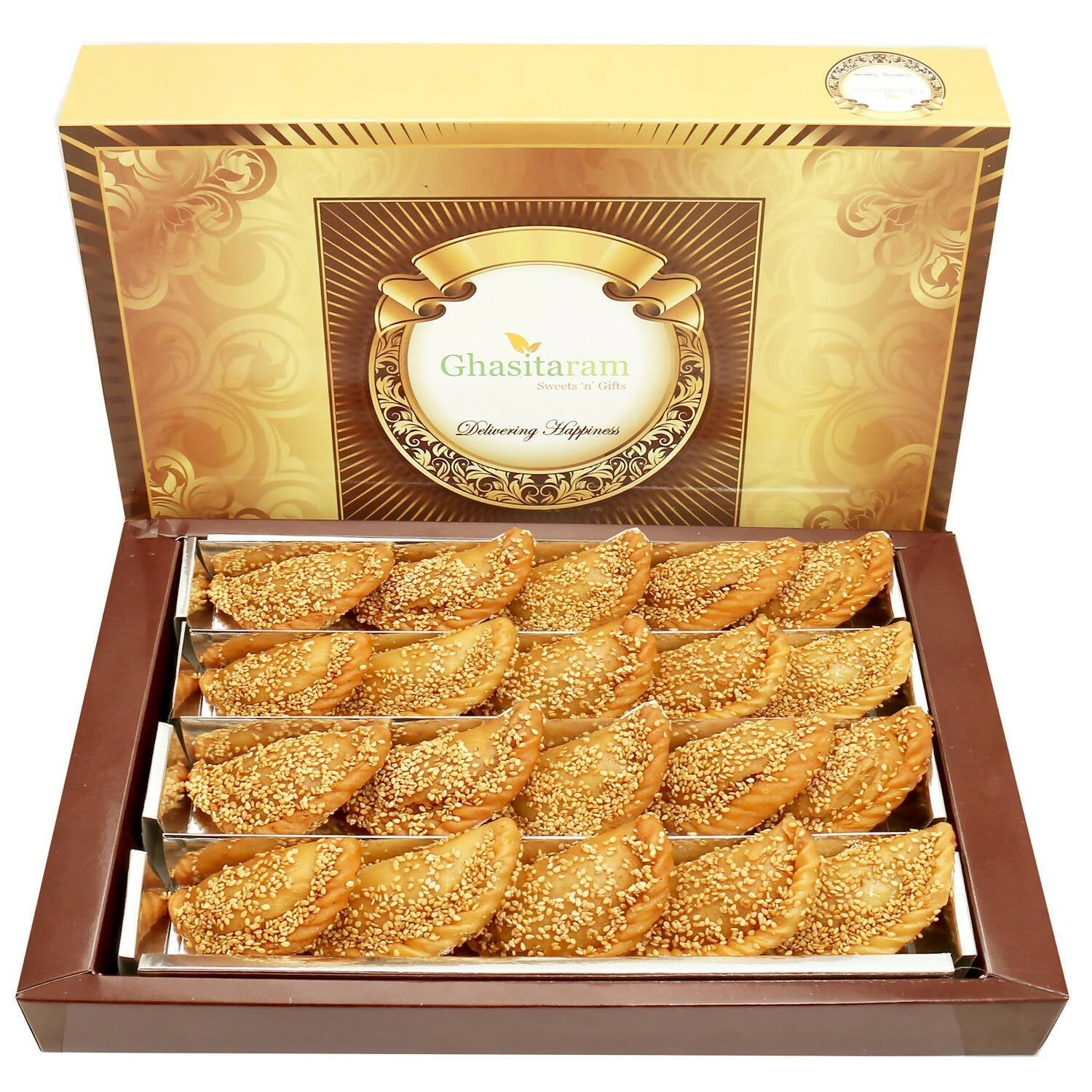 Ghasitaram Holi Sweets - Roasted Til/ Sesame Gujiya - Distacart