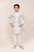 Joban Fashion Cotton White Kurta With Straight Fit Pant