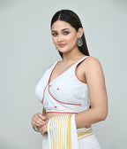 Joban Fashion Women's White Embroidered Stitched Blouse - Distacart