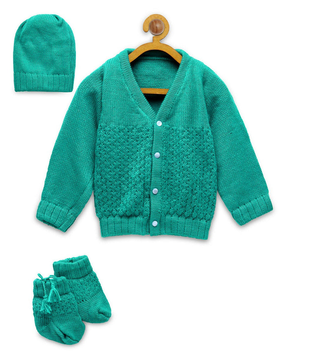 Chutput Kids Cute Green Coloured Solid Pullover Sweater
