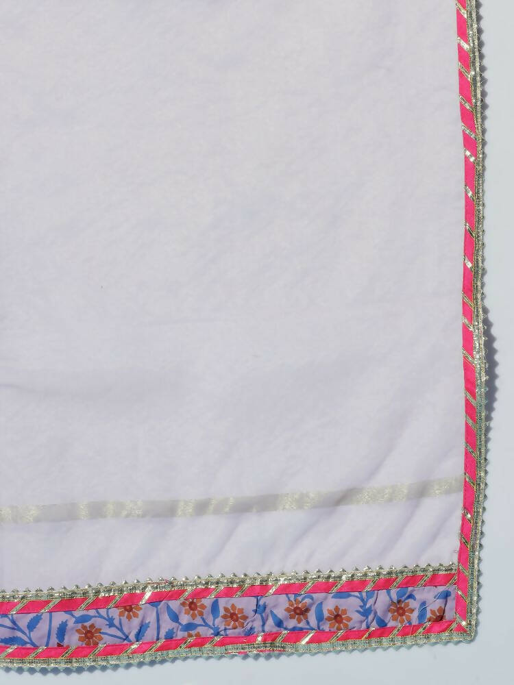 Myshka Women Lavender Printed Kurta & Trousers With Dupatta - Distacart