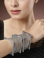 NVR Women's Set of 8 Silver-Toned German Silver Oxidised Bangles - Distacart