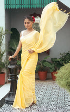 Very Much Indian Mastaani - Pure Mul Cotton Handloom Saree - Fresh Yellow - Distacart