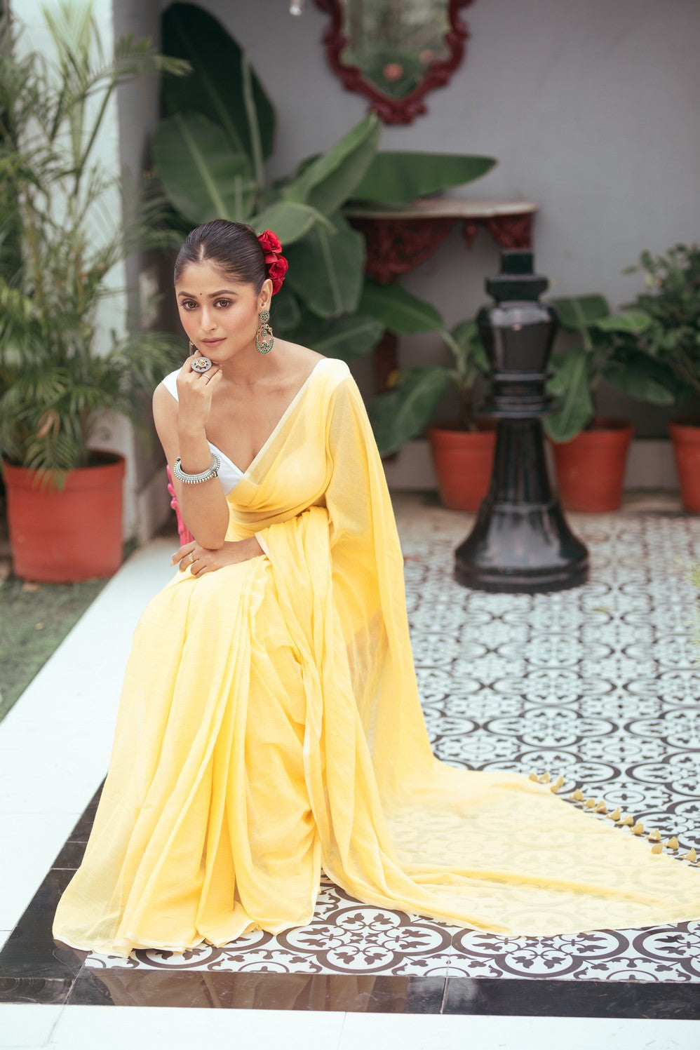 Very Much Indian Mastaani - Pure Mul Cotton Handloom Saree - Fresh Yellow - Distacart