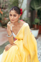 Very Much Indian Mastaani - Pure Mul Cotton Handloom Saree - Fresh Yellow - Distacart