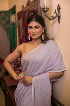 Very Much Indian Mastaani - Pure Mul Cotton Handloom Saree - Lilac - Distacart
