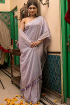 Very Much Indian Mastaani - Pure Mul Cotton Handloom Saree - Lilac - Distacart