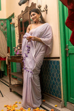 Very Much Indian Mastaani - Pure Mul Cotton Handloom Saree - Lilac - Distacart