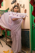 Very Much Indian Mastaani - Pure Mul Cotton Handloom Saree - Lilac - Distacart