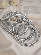 NVR Women's Set of 4 Silver-Plated German Silver Oxidised Bangles - Distacart