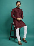 Maroon Color Stitched Men's Kurta for Functions by Infinity Export