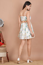 House of RP Women's Off-White Rayon Graphic Printed Short Dress - Distacart