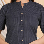 House of RP Women Black Rayon Striped Kurta & Palazzo Set