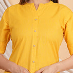 House of RP Women Yellow Rayon Striped Kurta & Palazzo Set