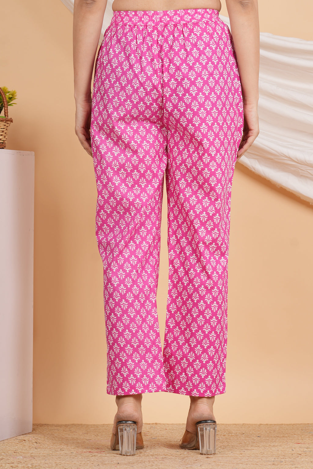 House of RP Women Pink Cotton casual Trouser