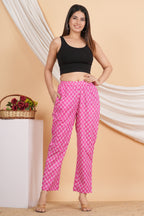 House of RP Women Pink Cotton casual Trouser