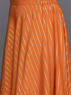 Ahalyaa Women's Traditional wear Lehenga Choli - Orange