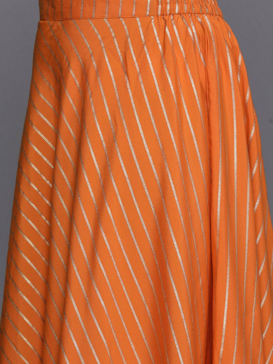 Ahalyaa Women's Traditional wear Lehenga Choli - Orange