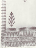 Yufta Maroon & Off White Embroidered Dupatta Set