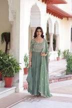 Joban Fashion Pista Readymade Kurta Set With Sequence embroidery Work - Distacart
