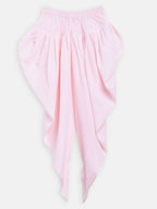 Ahalyaa Pink Polysilk Floral Printed Kids Kurta Dhoti Set For Girls