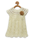Chutput Kids Cream Coloured Solid Wool Frock - Cream