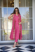 The52 Peach Women's Viscose Zari Chanderi Fabric Embroidered Work Straight Kurta, Pant and Dupatta Set - Distacart