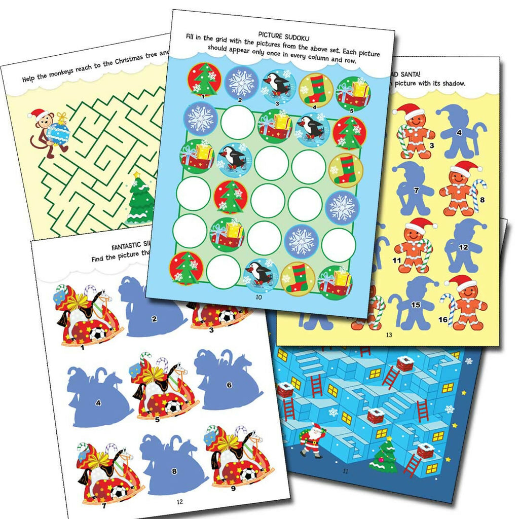 Dreamland Publications Christmas Activity Book for Kids – Fun Puzzles, Coloring, Mazes & More | Ages 4–8 - Distacart