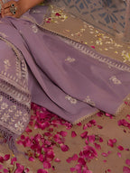 Embroidered & Lace Detailed Kurta With Pant & Embroidered Dupatta Luxury, Multicolor - Hiral Fashion - Distacart