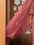 Embroidered & Lace Detailed Kurta With Pant & Embroidered Dupatta Luxury, Multicolor - Hiral Fashion - Distacart