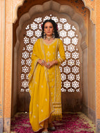 Embroidered & Lace Detailed Kurta With Pant & Embroidered Dupatta Luxury, Multicolor - Hiral Fashion - Distacart