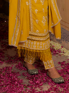 Embroidered & Lace Detailed Kurta With Pant & Embroidered Dupatta Luxury, Multicolor - Hiral Fashion - Distacart