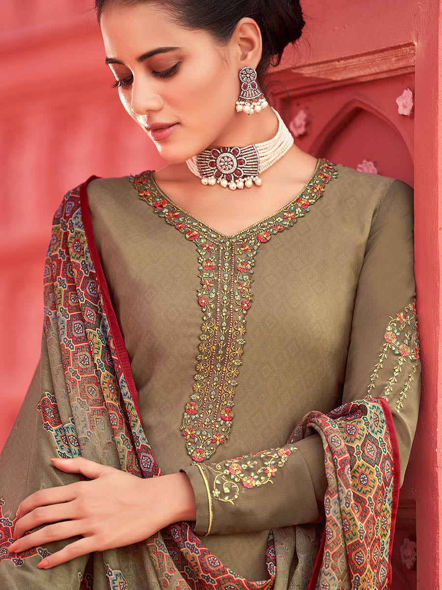 Myra Mehendi Digital Print French Crepe Palazzo Suit