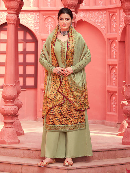 Myra Pista Digital Print French Crepe Palazzo Suit