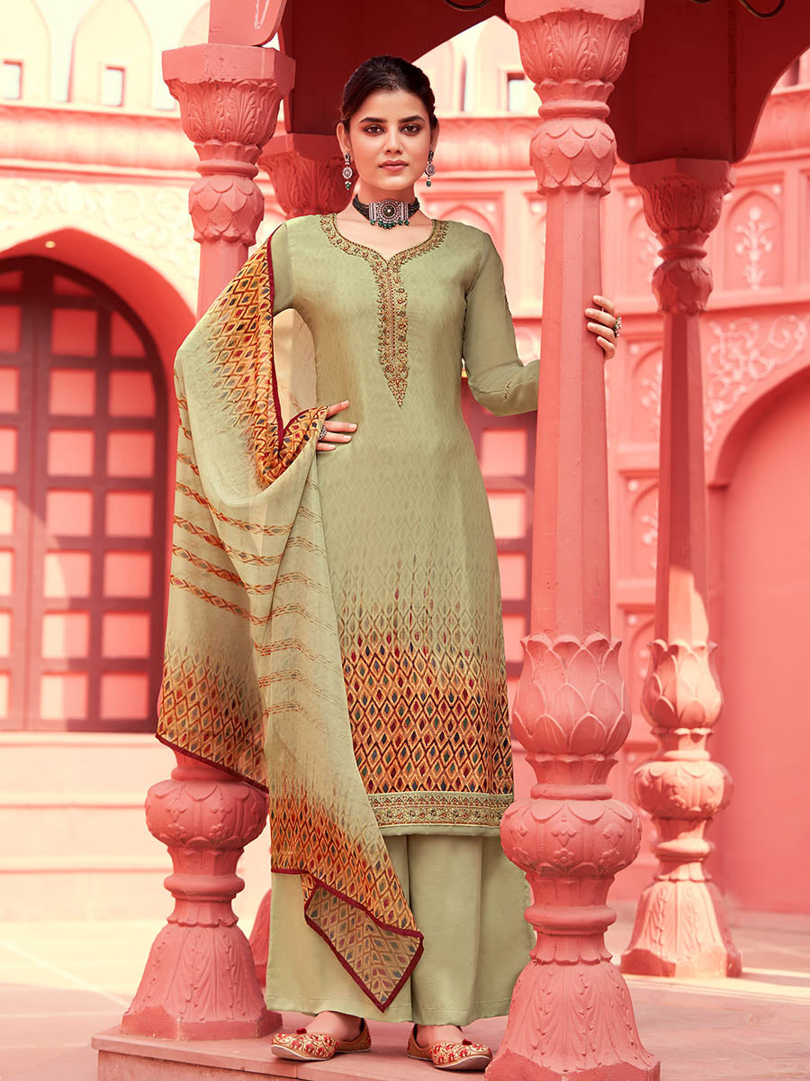 Myra Pista Digital Print French Crepe Palazzo Suit